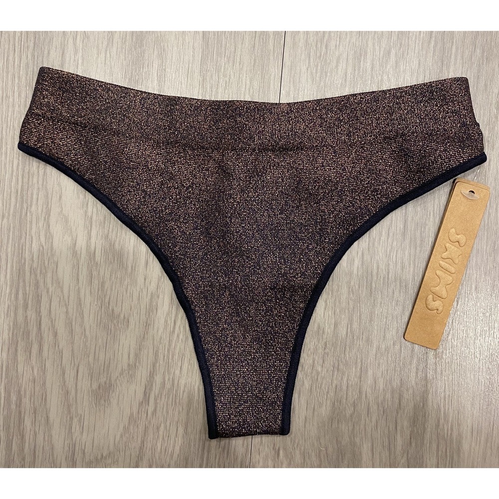 NWT skims‎ thong panty lurex black and gold glitter size XXS Eclipse 2XS NEW